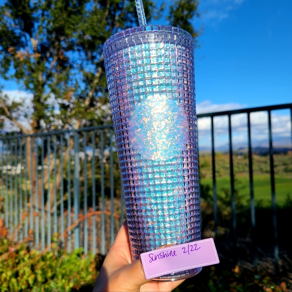 Starbucks💎China💎overseas Glitter Grid Tumbler💎